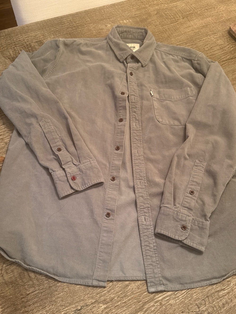 Katin Men's Corduroy Button-Up Shirt - Gray